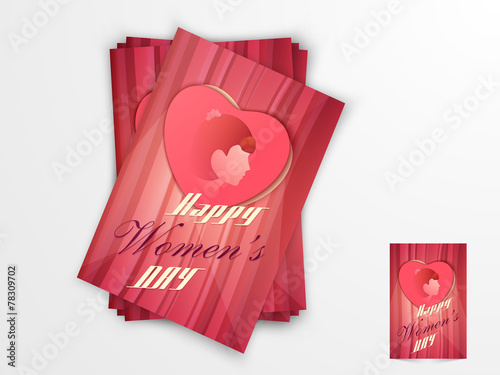 Greeting card design for International Women's Day celebration.