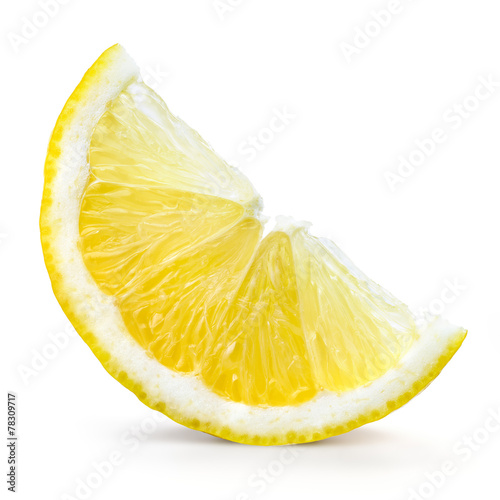 Lemon fruit. Slice isolated on white