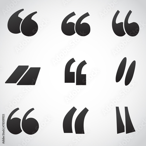 Quote mark vector set.