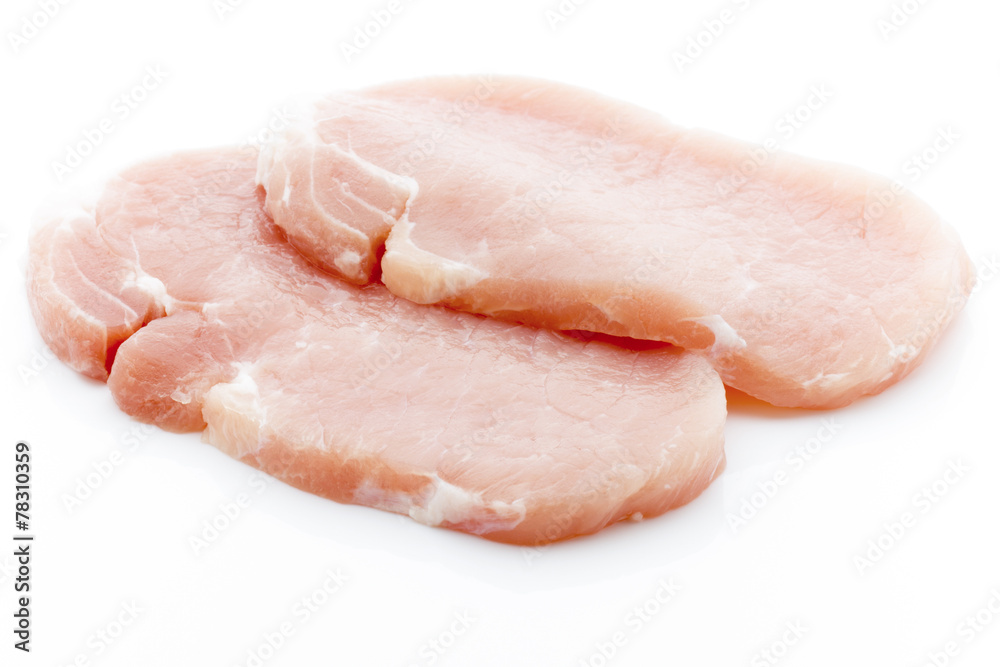 Pork chop on a white background. Pork chop on a white background.