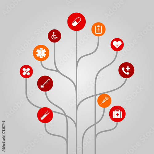 Abstract icon tree illustration - medicine and healthcare photo