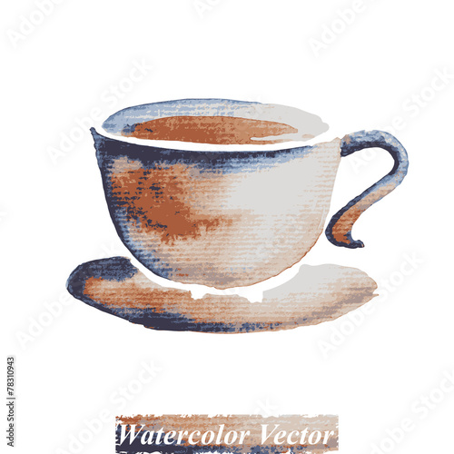 A cup of coffee watercolor,vector