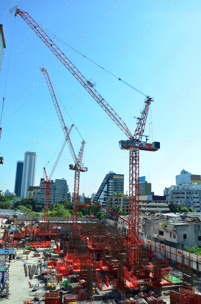 Machinery Building Business Construction Site at Bangkok