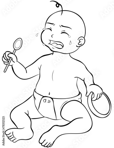 Baby hat Hunger Ausmalbild