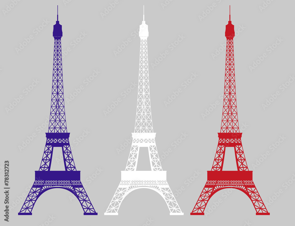 Naklejka premium profil tour eiffel