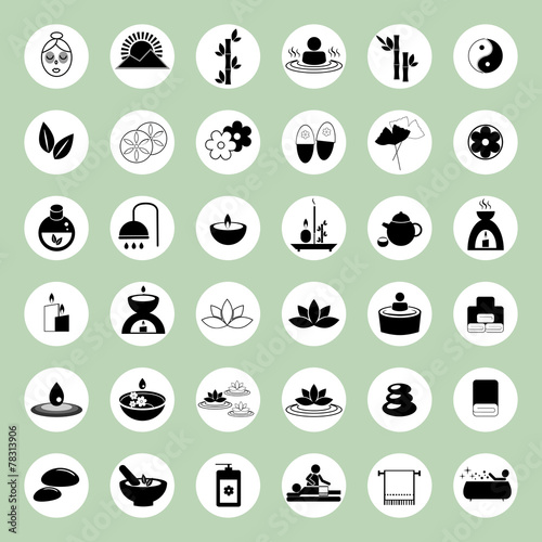 Set of spa and massage icons