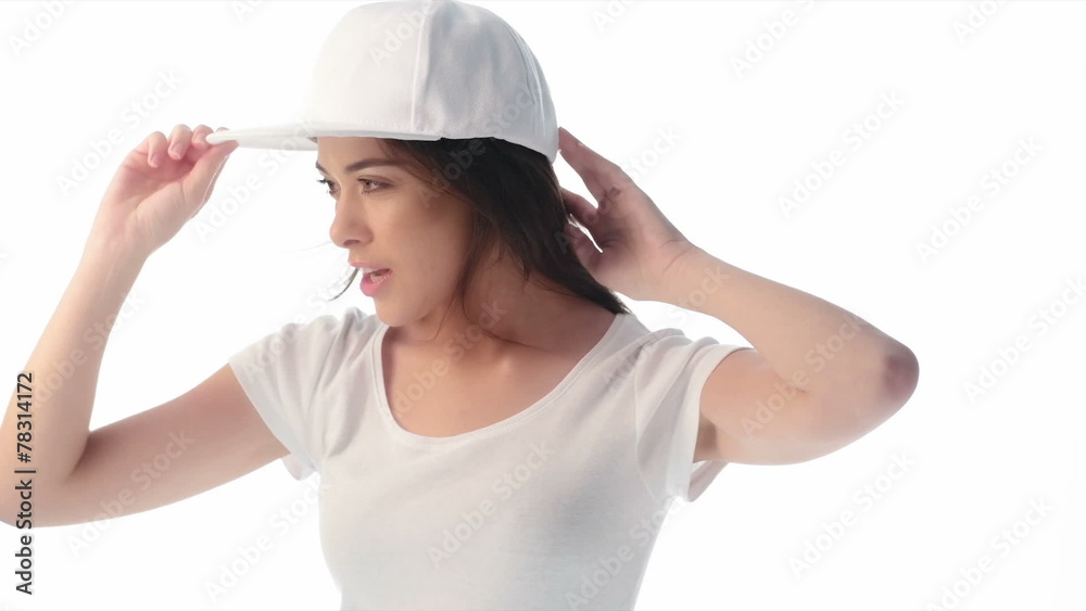 Young beauty woman wearing baseball cap and top Young beauty woman wearing baseball cap and top