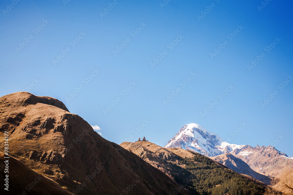 Mount Kazbek and Gergeti church