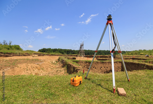 фотографія Surveying measuring equipment on tripod