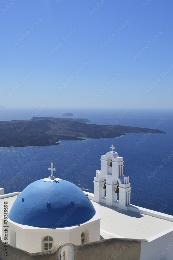 Church view in Santorini Island