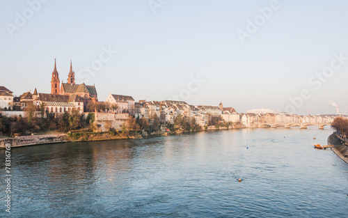 Basel, Altstadt, Rhein, Rheinfähre, Münster, Winter, Schweiz