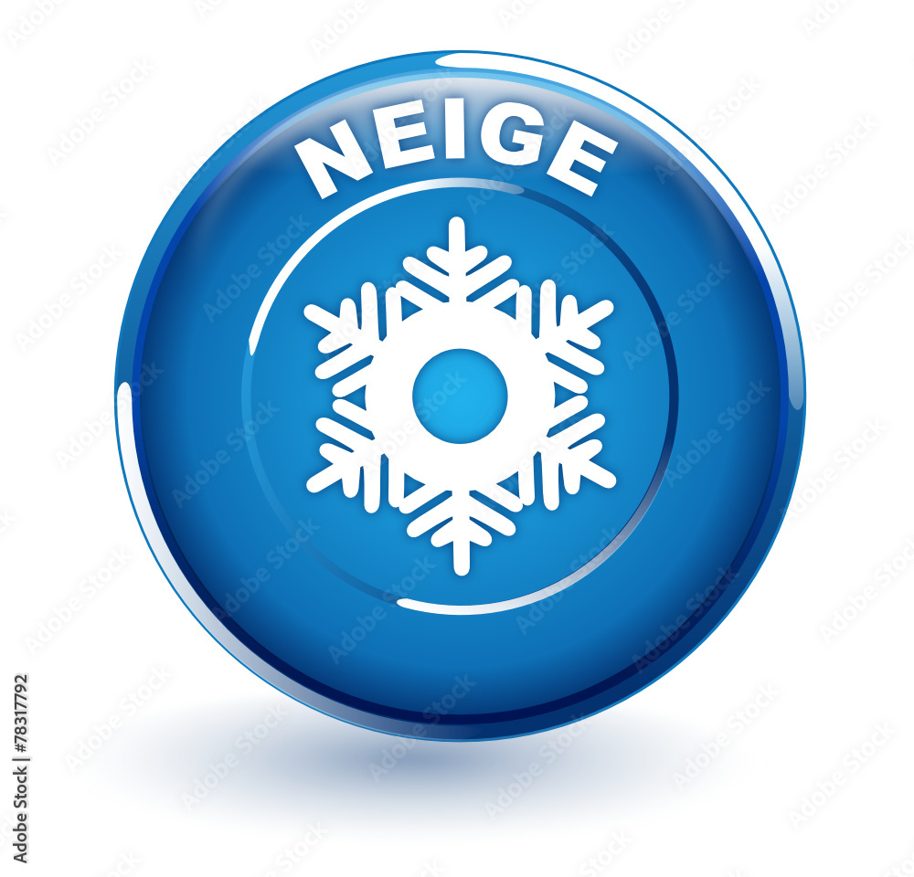 neige sur bouton bleu