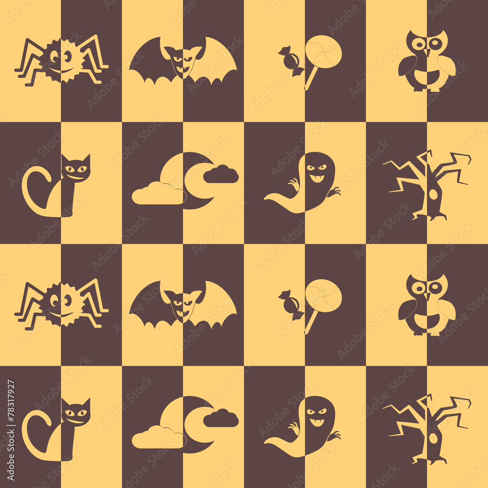 seamless background with symbols of Halloween seamless background with symbols of Halloween