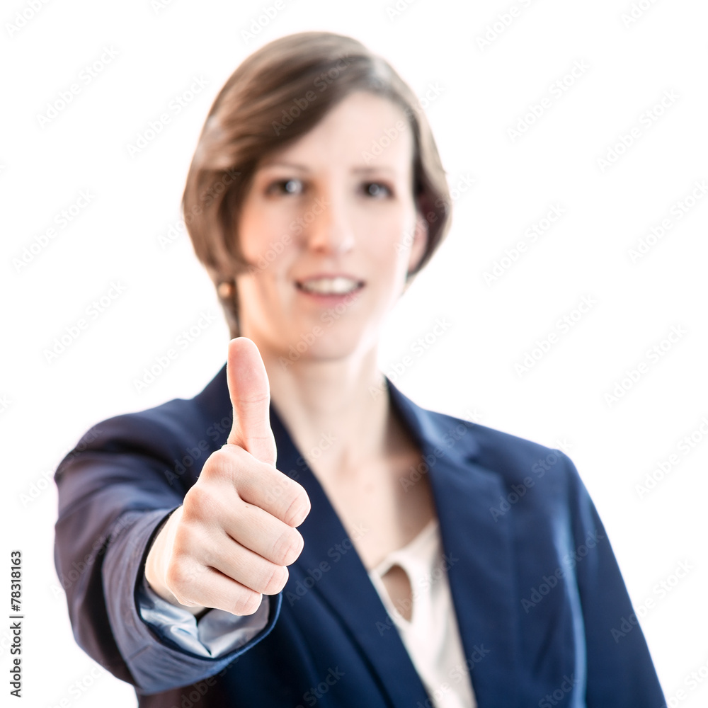 Smiling businesswoman giving a thumbs up Smiling businesswoman giving a thumbs up
