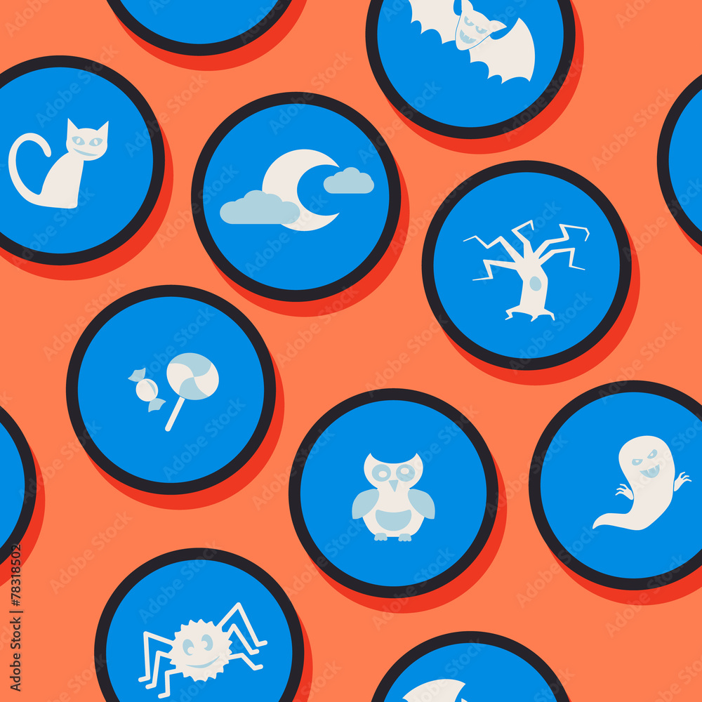 seamless background with symbols of Halloween seamless background with symbols of Halloween