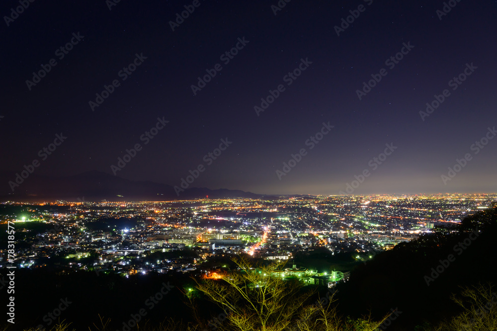 Night view from the Shonandaira Observatory in Hiratsuka, Kanaga