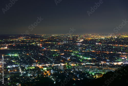 Night view from the Shonandaira Observatory in Hiratsuka  Kanaga