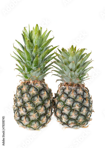 Pineapple isolated on white background, fresh fruit