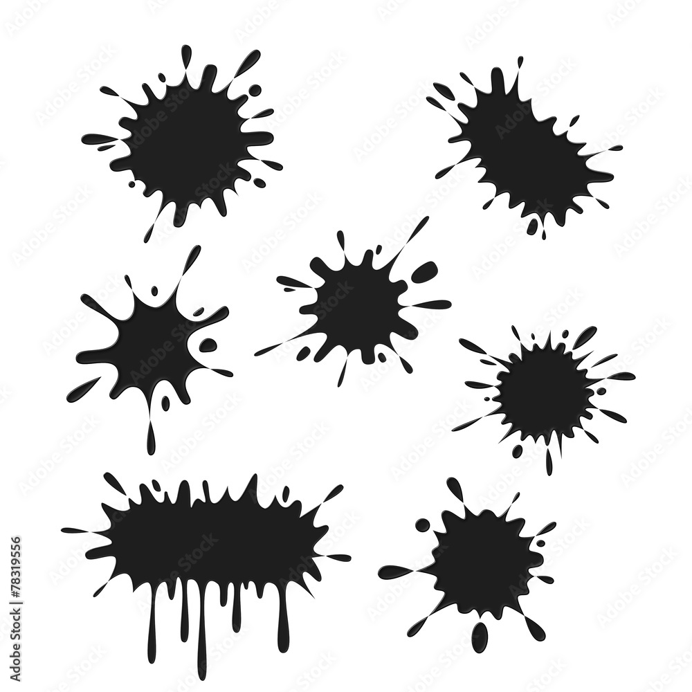 Black blots on the white background Black blots on the white background