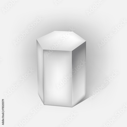white hexagonal prism