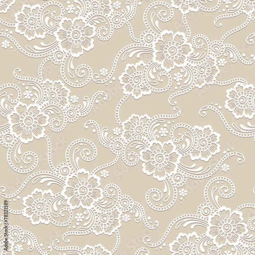 Flower seamless vector ornament