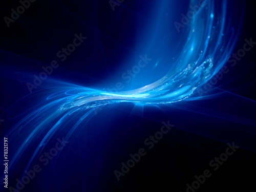 Blue glowing shape in new technology