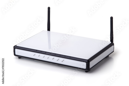 Wi-fi modem isolated on white background. photo