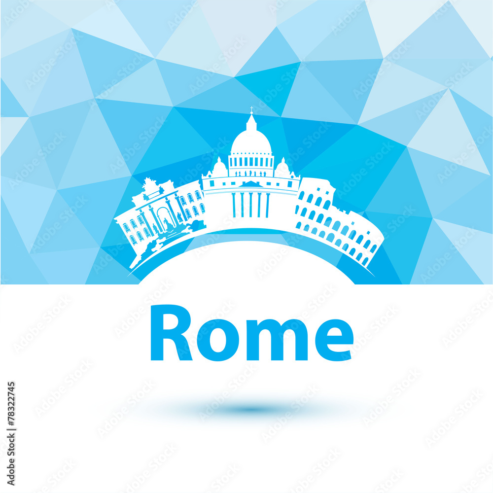 Vector silhouette of Rome. City skyline.
