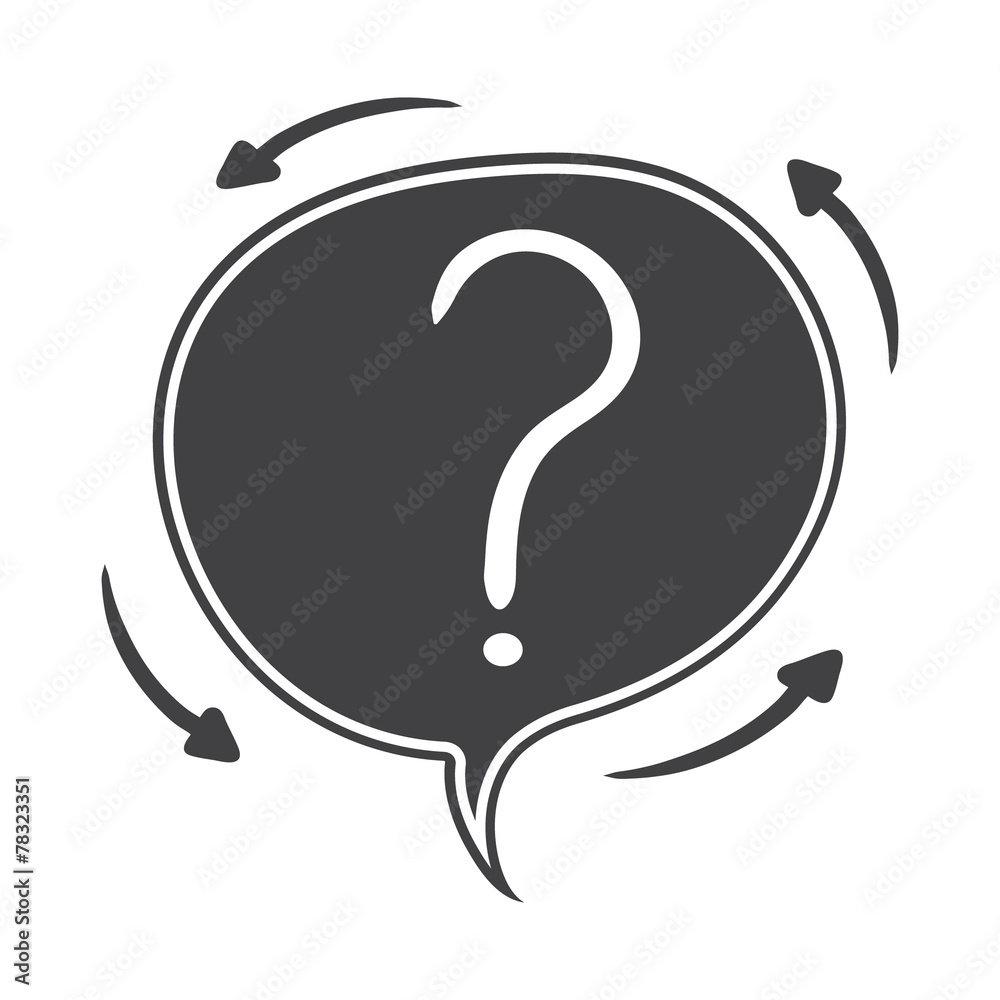 Hand drawn Vector speech bubble with question mark Hand drawn Vector speech bubble with question mark