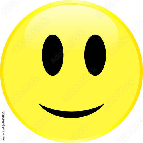 Yellow smiley face with a positive emotion.