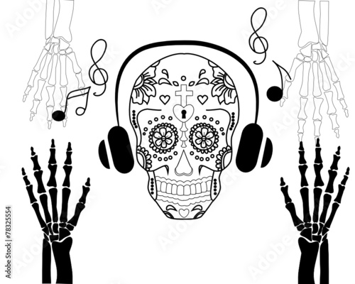 ghost stripes skull. For use in art. vector