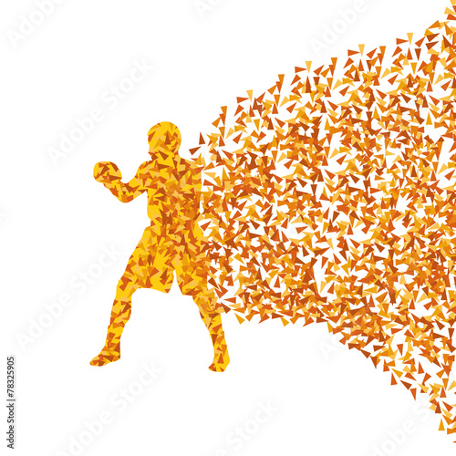 Boxing active young men vector background concept