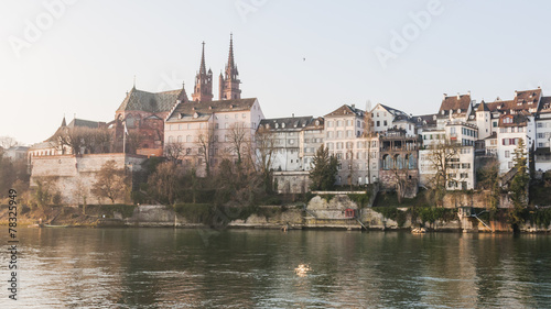 Basel, Altstadt, Basler Rheinufer, Münster, Winter, Schweiz