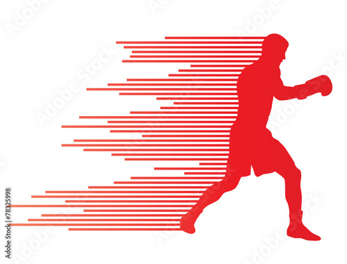 Boxing active young men sport silhouettes abstract background il