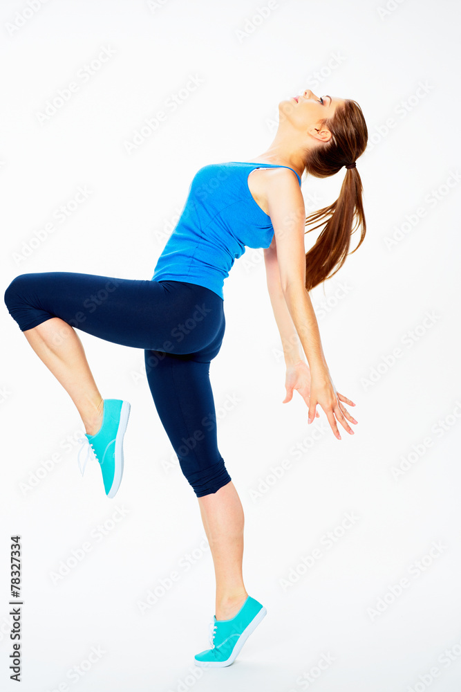 fitness woman dooing dancing exercise.