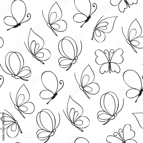 Fototapeta Naklejka Na Ścianę i Meble -  Seamless butterfly pattern