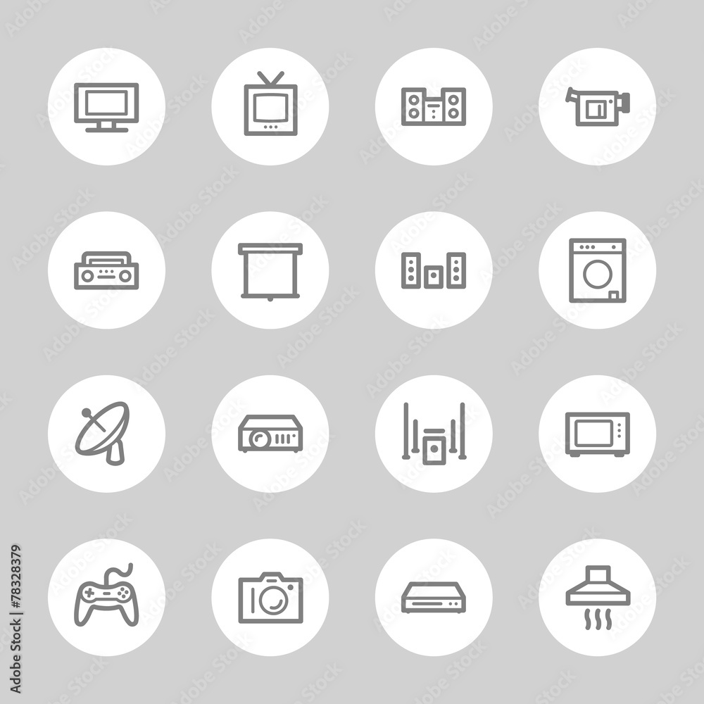 Home Appliance web icons set