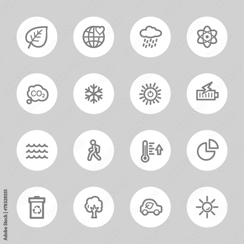 Green ecology web icons set Green ecology web icons set