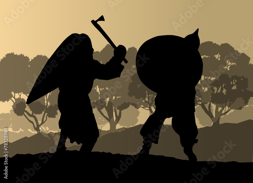 Medieval warrior, crusader vector background concept