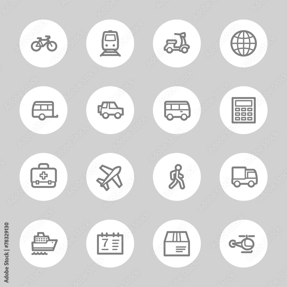 Transport web icons set Transport web icons set
