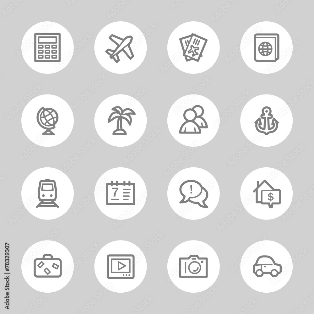 Travel web icons set Travel web icons set