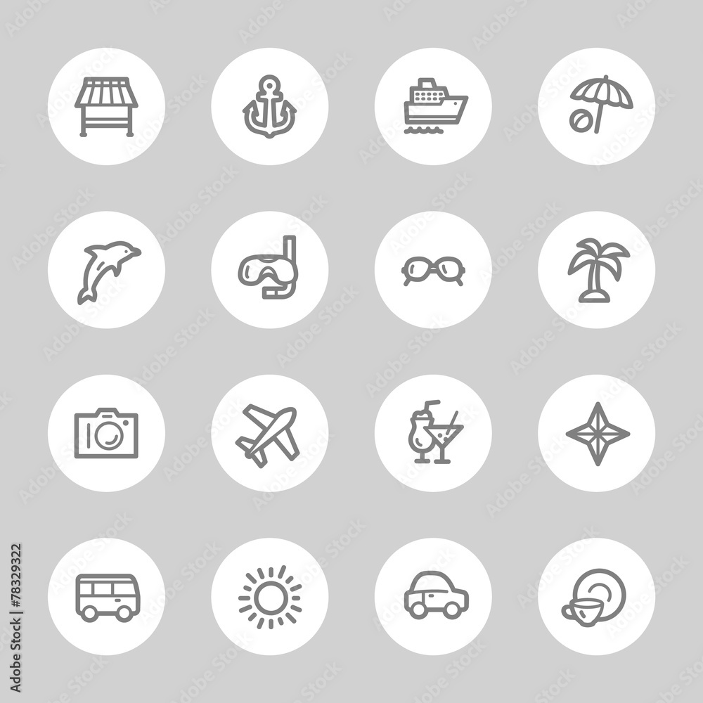 Vacation web icons set Vacation web icons set