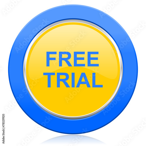 free trial blue yellow icon