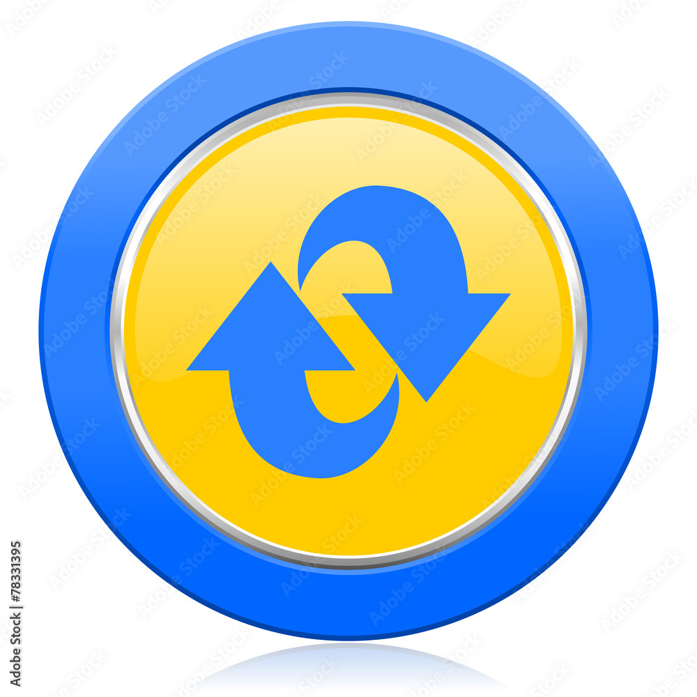 rotation blue yellow icon refresh sign rotation blue yellow icon refresh sign