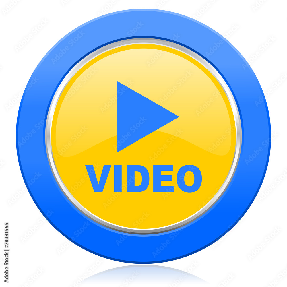 video blue yellow icon video blue yellow icon