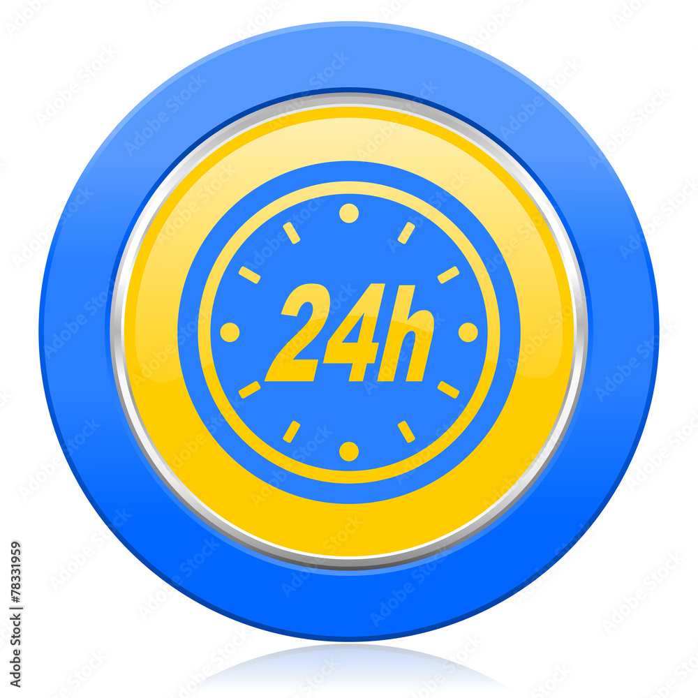 24h blue yellow icon