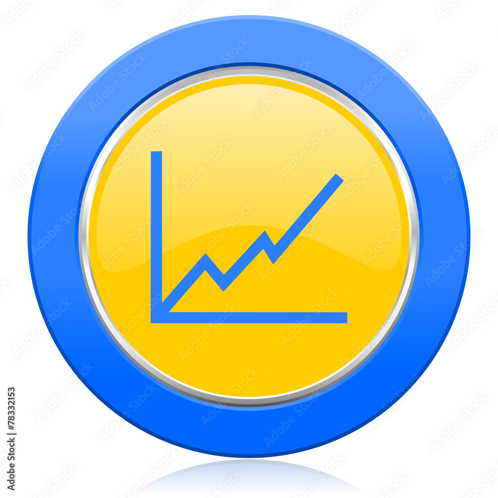 chart blue yellow icon stock sign chart blue yellow icon stock sign