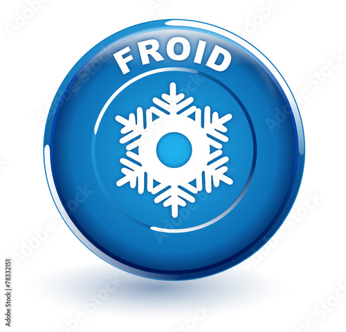 froid sur bouton bleu
