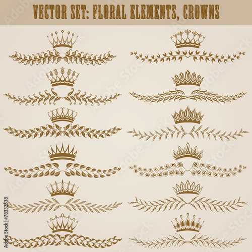 Set of vector damask ornaments.