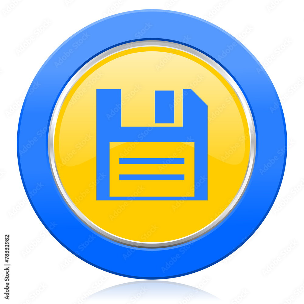 disk blue yellow icon data sign disk blue yellow icon data sign